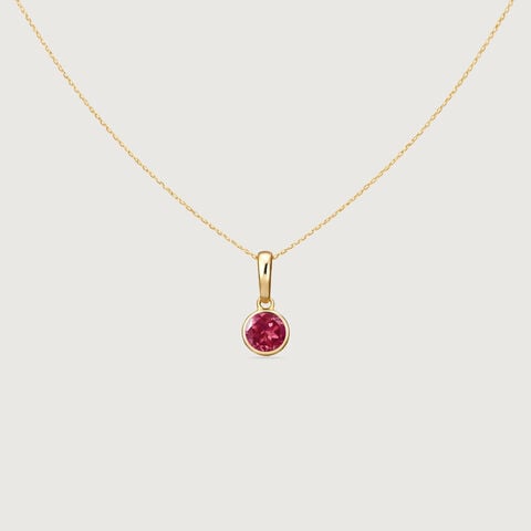 Structured Sleek Ruby Gold Pendant