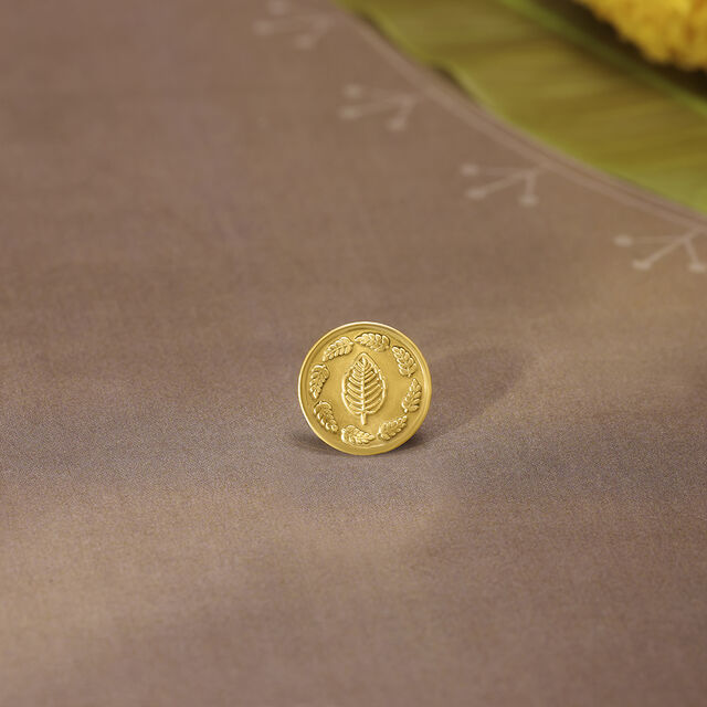 1 GM 24 Karat Tulsi Leaf Gold Coin,,hi-res image number null