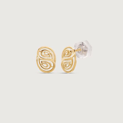 Paisley Duo Gold Stud Earrings