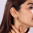 14KT Yellow Gold Triangle Edge Delight Stud Earrings,,hi-res view 2