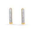 Simply Stunning 18KT Gold Diamond Hoop Earrings,,hi-res view 2