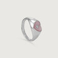 Mother of Pearl Heart Silver Ring,,hi-res view 3