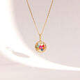Glowing Navaratna Diamond Pendant,,hi-res view 1