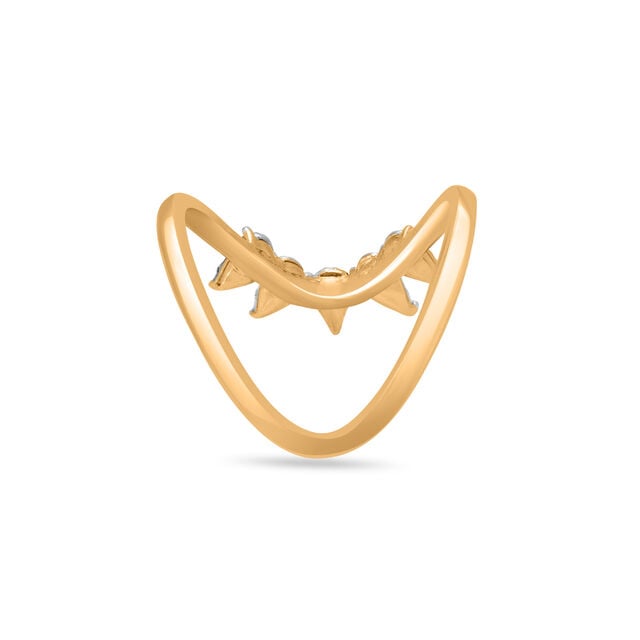 18KT Yellow And White Gold Diamond Studded Vanki Ring,,hi-res image number null