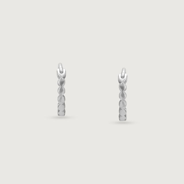Sculpted Gleam Silver Hoop Earrings,,hi-res image number null