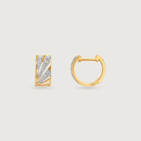 Radiant Frame Diamond Hoop Earrings