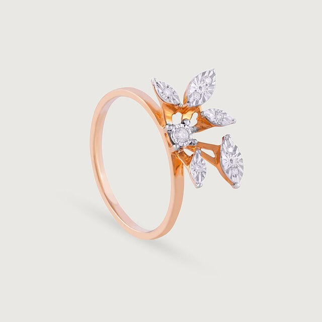 Leaf Whisper Gold and Diamond Finger Ring,,hi-res image number null
