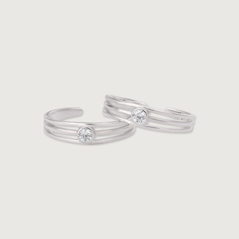 Stellar Spark Silver Toe Ring