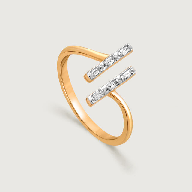 Sleek Elegance 18KT Diamond Finger Ring,,hi-res view 2
