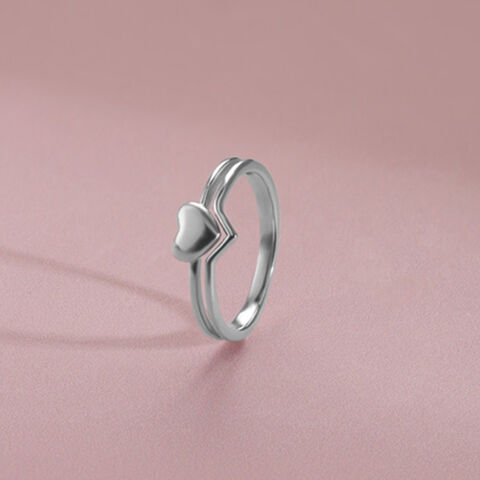 Cute Heart Silver Ring