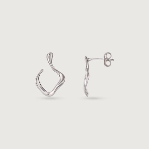 Twisty Glam Silver Earrings