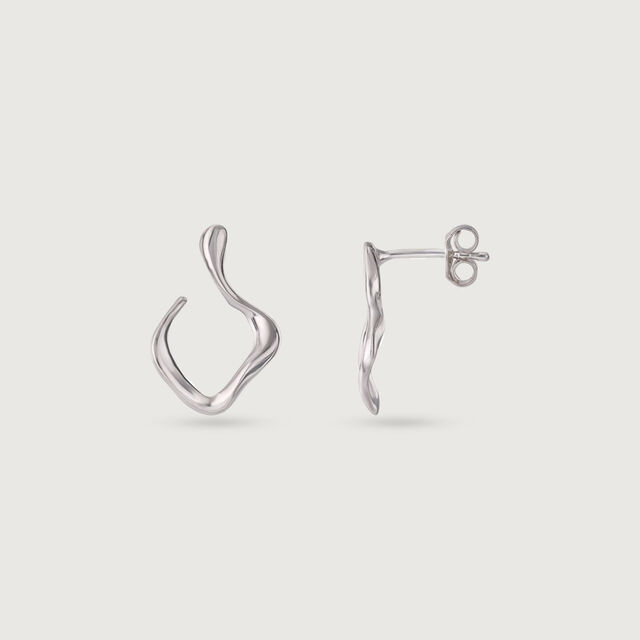 Twisty Glam Silver Earrings,,hi-res image number null