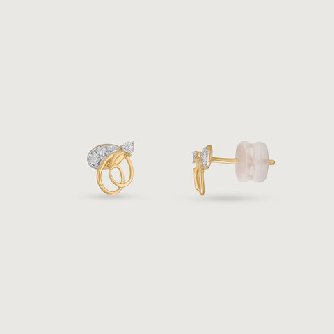 Gentle Buzz Diamond Stud Earrings