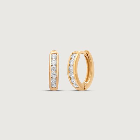 Refined Glow Diamond Hoop Earrings