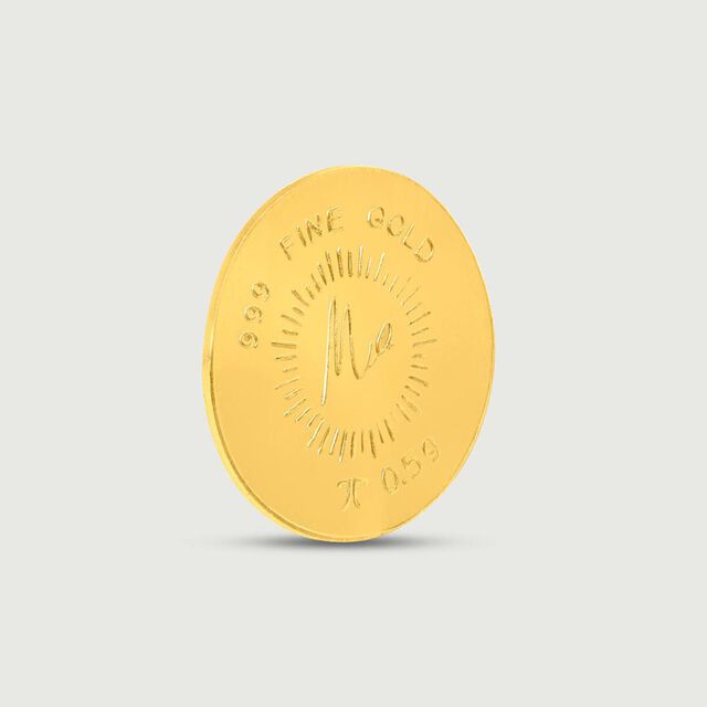 0.5 GM 24 Karat Lotus Coin,,hi-res image number null