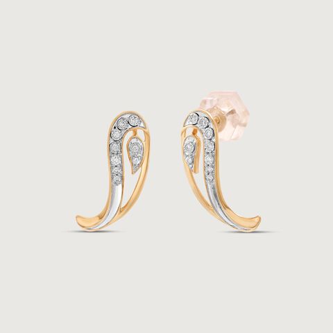 Paisley Twist Diamond Stud Earrings