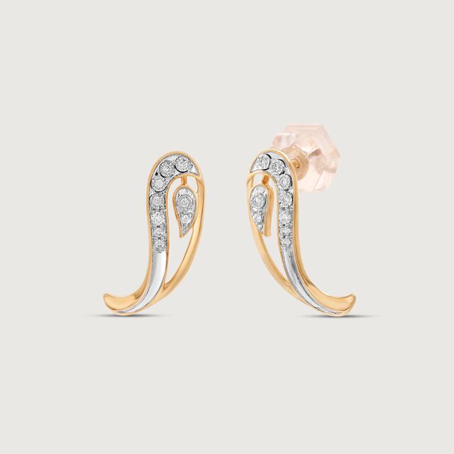 Paisley Twist Diamond Stud Earrings,,hi-res image number null