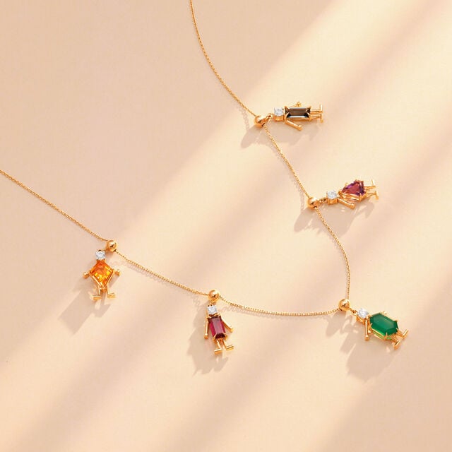 Colour Kin Multicolour Gold Necklace,,hi-res image number null