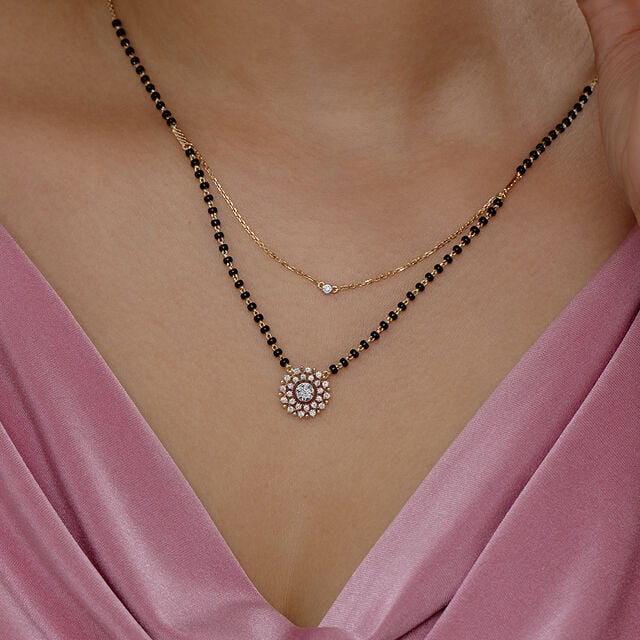 Eternal Sunflower Gold and Diamond Mangalsutra,,hi-res image number null