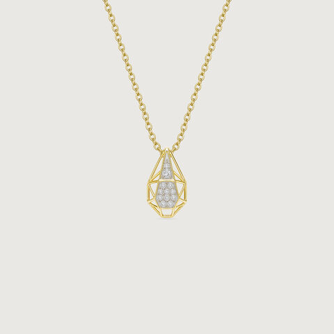 Faceted Poise Diamond Pendant