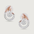 Elegant Swirl Gold & Diamond Stud Earrings,,hi-res view 3