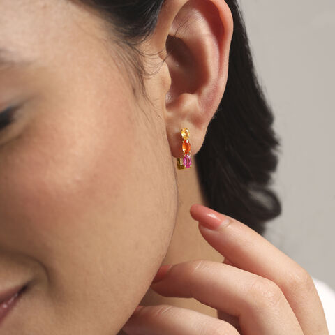 Vivid Edge Sapphire Hoop Earrings