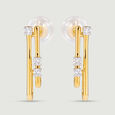 Sleek Linear Diamond Hoop Earrings,,hi-res view 3