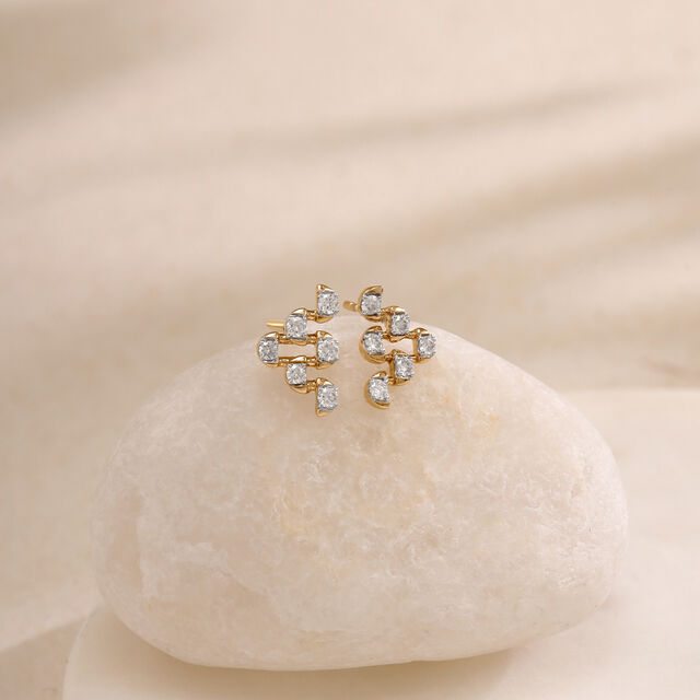Linked Balance Diamond Stud Earrings,,hi-res image number null