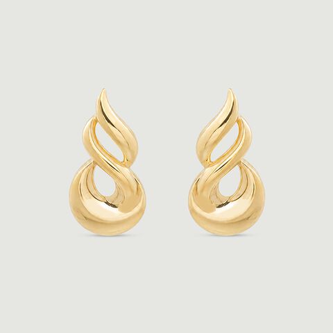Sleek Fluid Gold Stud Earrings