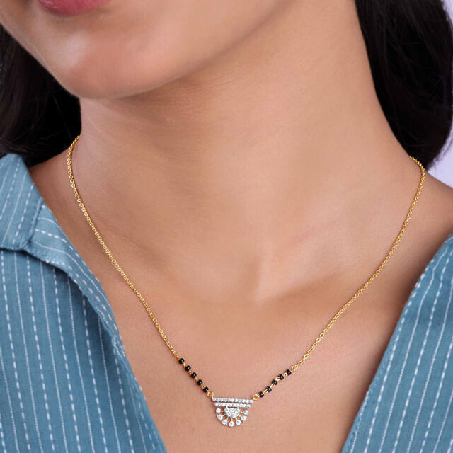 Sleek Tiered Diamond Mangalsutra,,hi-res image number null