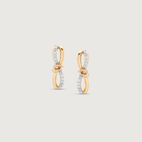 Graceful Knot Diamond Stud Earrings