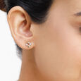 14KT Yellow Gold Radiant Rhombus Diamond Stud Earring,,hi-res view 3