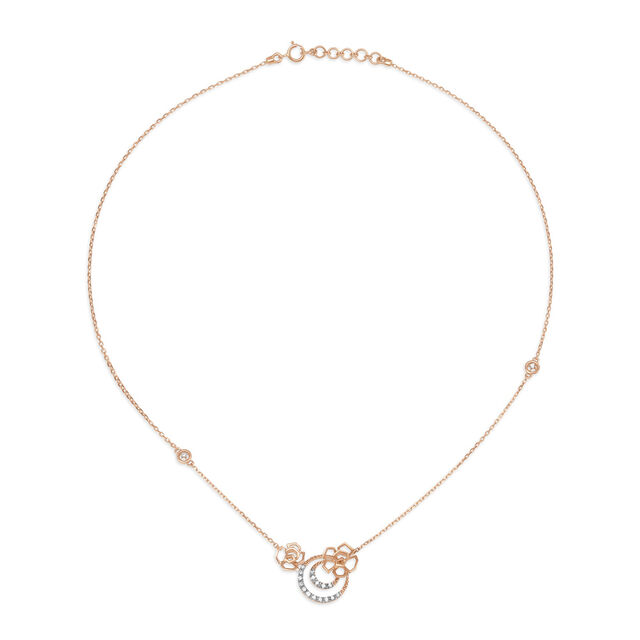 14kt Rose Gold Diamond Pendant with Chain,,hi-res image number null