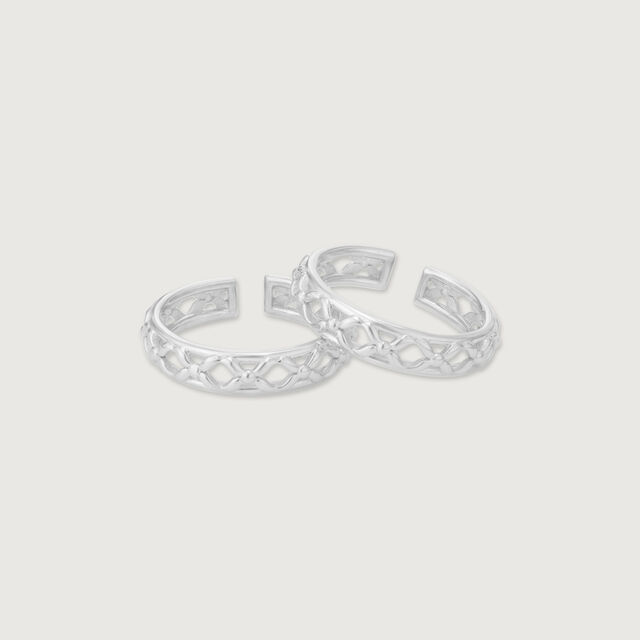 Classic Mesh Silver Toe Rings,,hi-res image number null