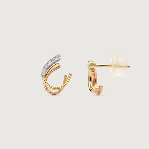 Fluid Layered Diamond Hoop Earrings