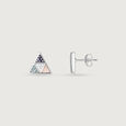 Playful Mosaic Silver Stud Earrings,,hi-res view 4