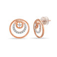 14KT Rose Gold Elegant Alternating Circle Diamond Stud Earring,,hi-res view 3