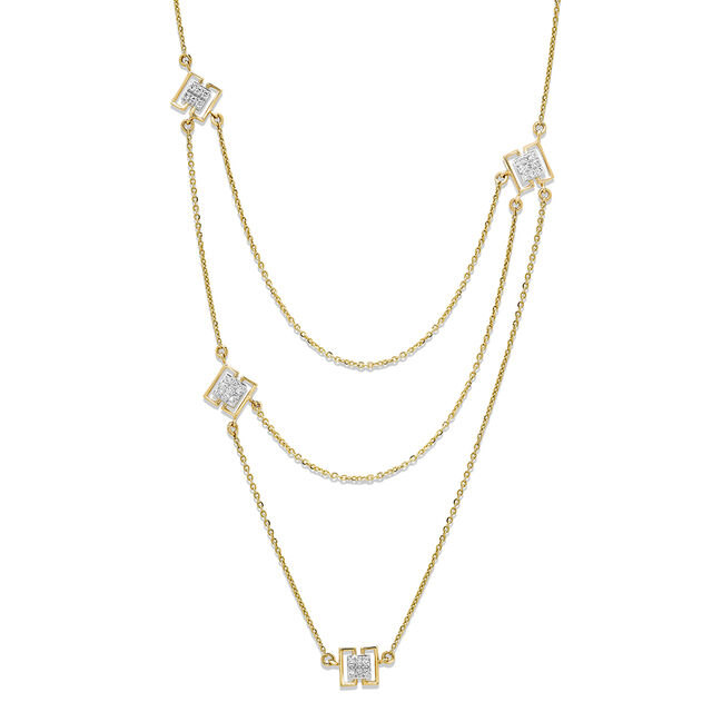 14KT Yellow Gold Abstract delight Diamond Necklace,,hi-res image number null