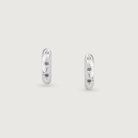 Bold Noir Silver Hoop Earrings