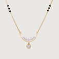 Luminous Curve Gold and Diamond Mangalsutra,,hi-res view 3