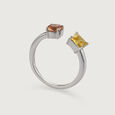 Smokey Elegance & Citrine Spark Silver Ring,,hi-res view 2