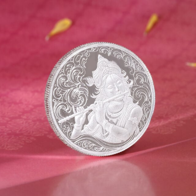 Divine Krishna Silver Coin,,hi-res image number null