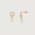 Opulent Charm Gold & Pearl Drop Earrings,,hi-res view 4