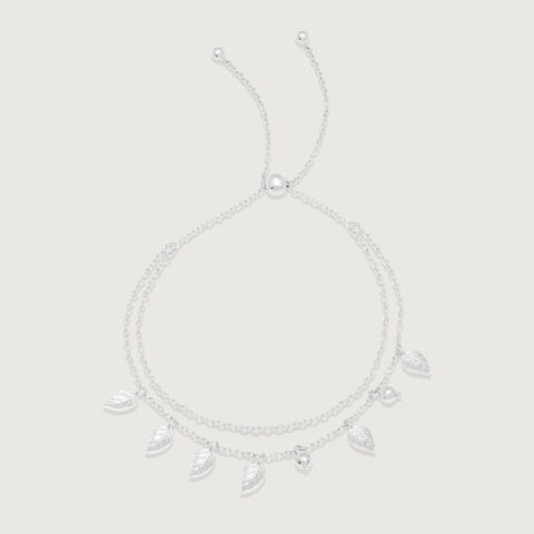 Whispering Leaf Silver Anklet