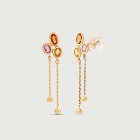 Playful Charm Sapphire Drop Earrings