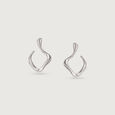 Twisty Glam Silver Earrings,,hi-res view 3