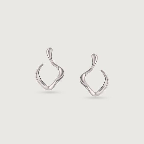 Twisty Glam Silver Earrings