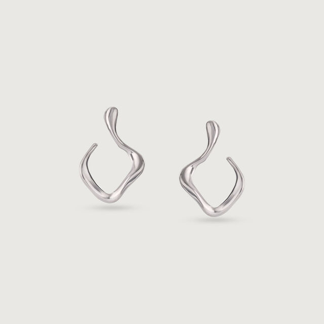 Twisty Glam Silver Earrings,,hi-res image number null