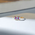 Blue Baguette Topaz & Gold Finger Ring,,hi-res view 1