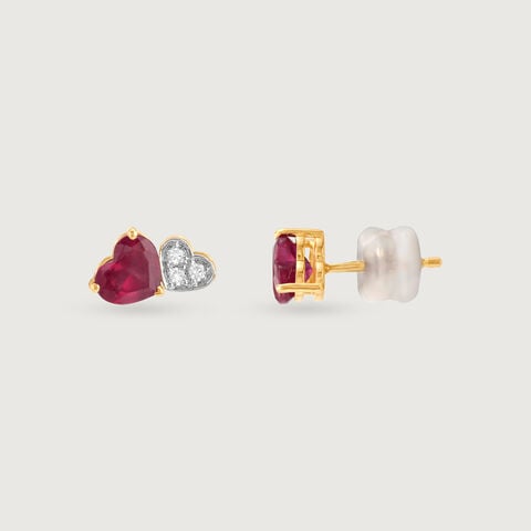 Scarlet Grace Ruby & Diamond Stud Earrings